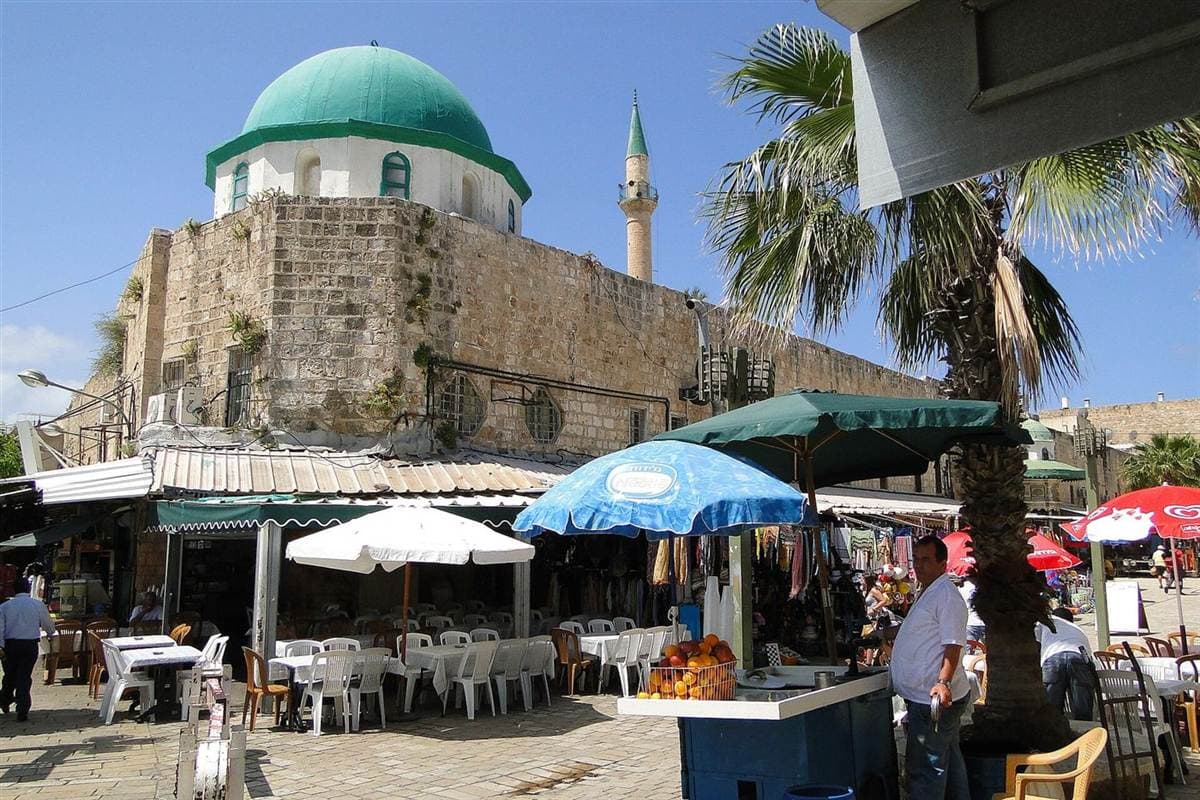 A street by the al-Jazzar Mosque