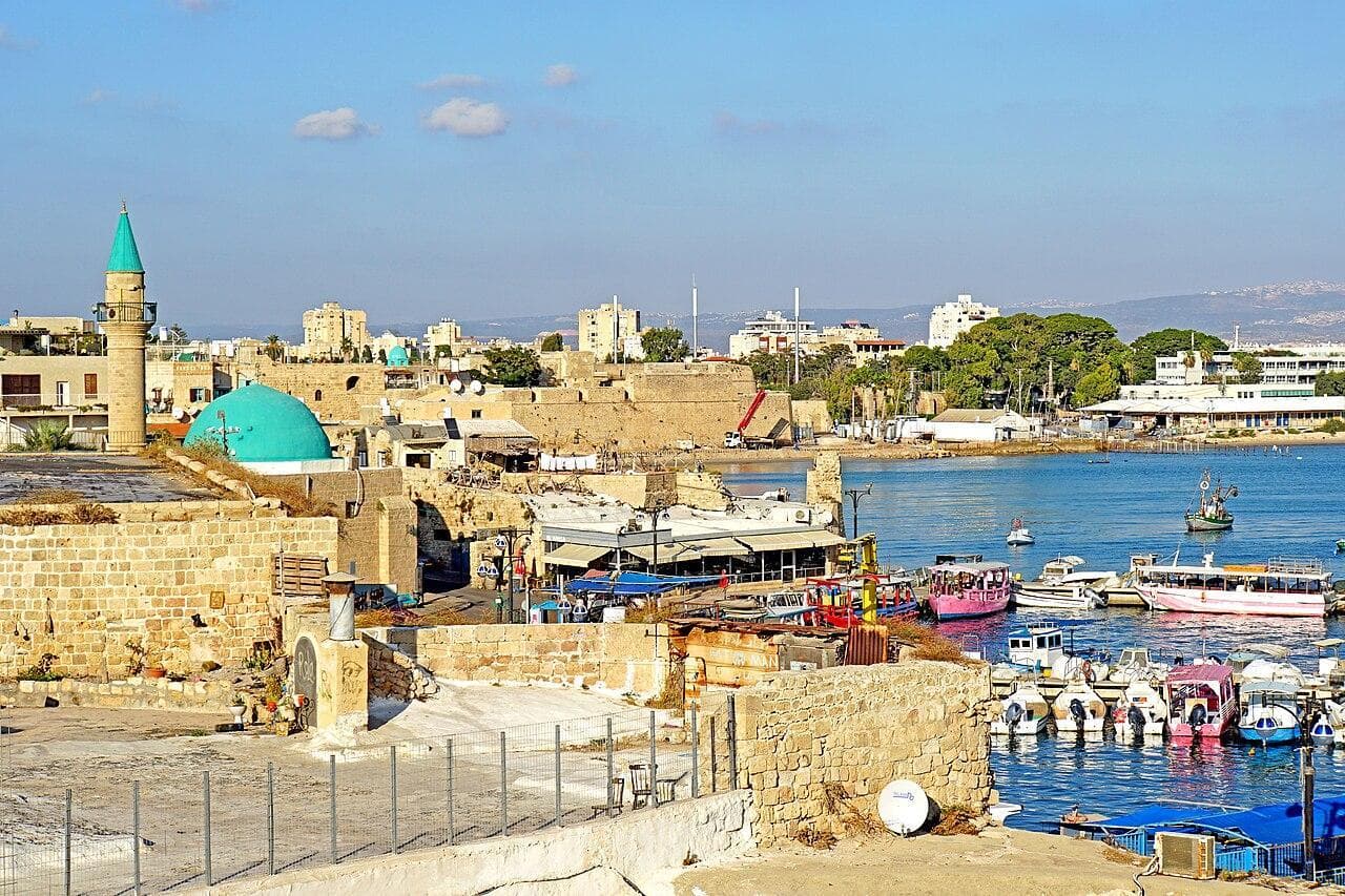 Fishing boats in the historic harbour of Akka