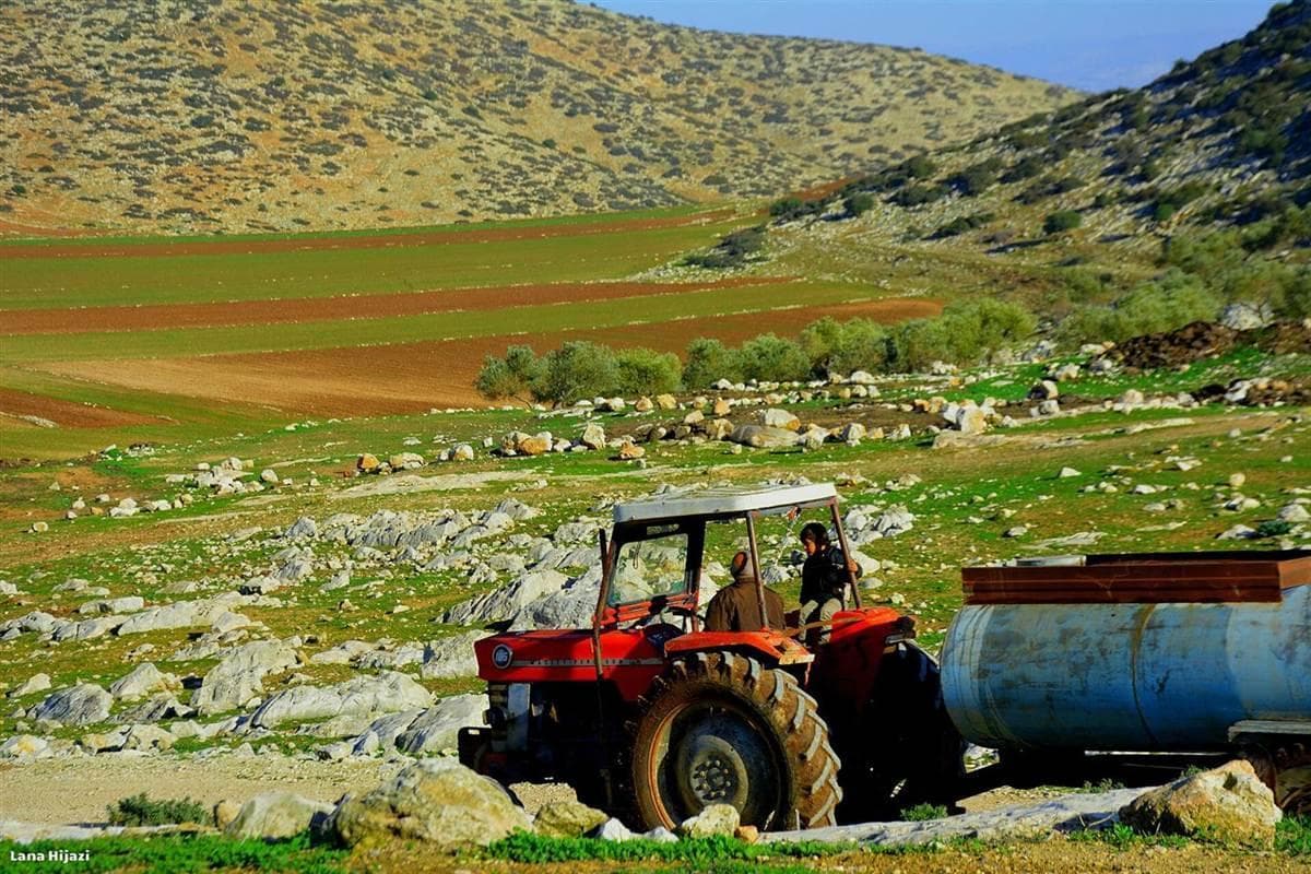 A tractor in Bardala’s fields