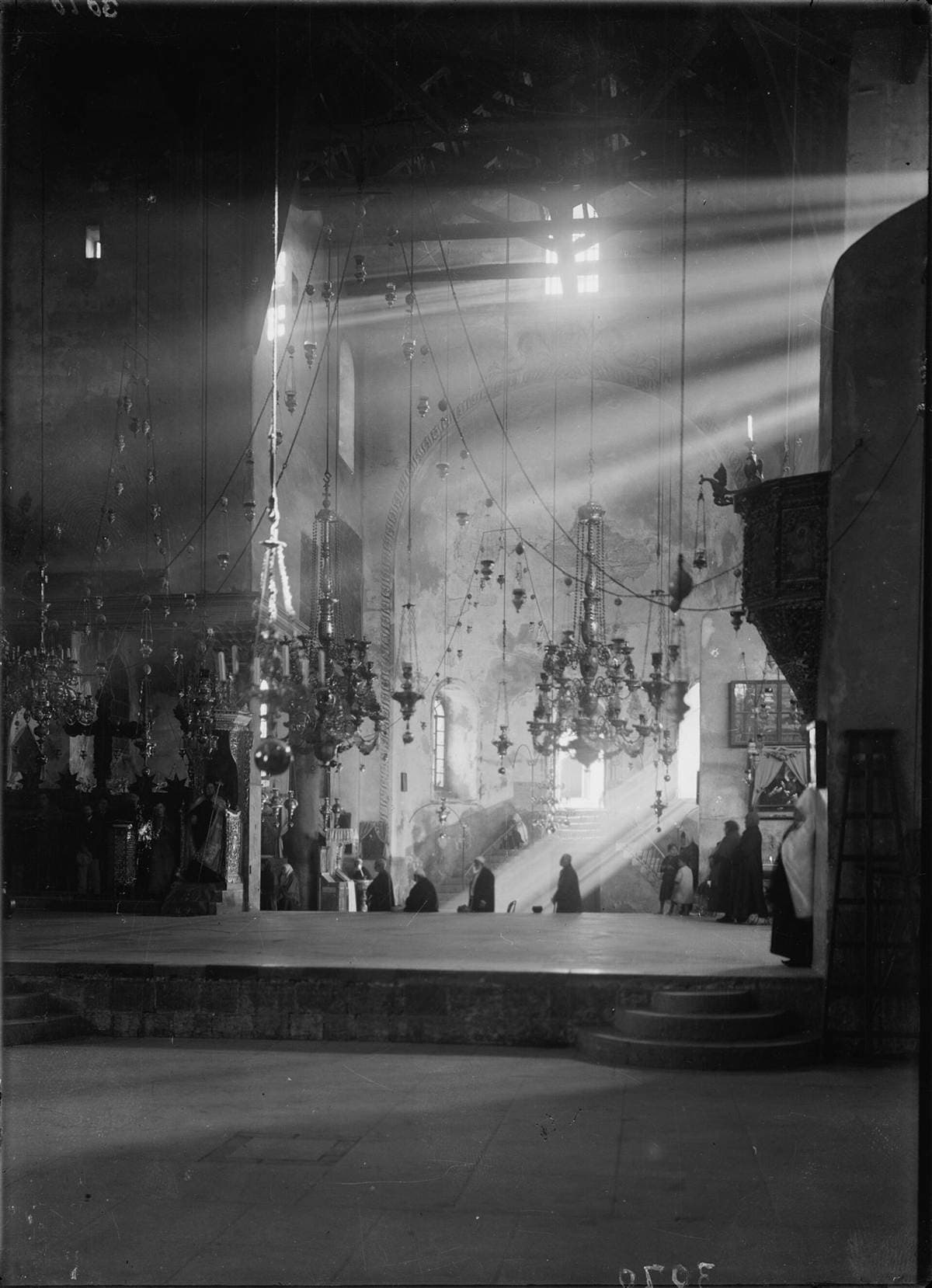 Inside the Church of the Nativity, around 1920