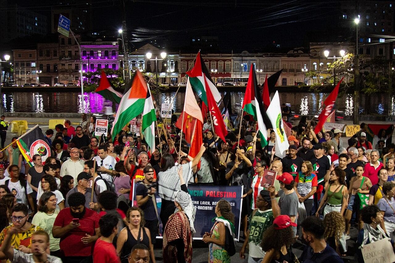 A demonstration for Palestine in Recife, October 2023