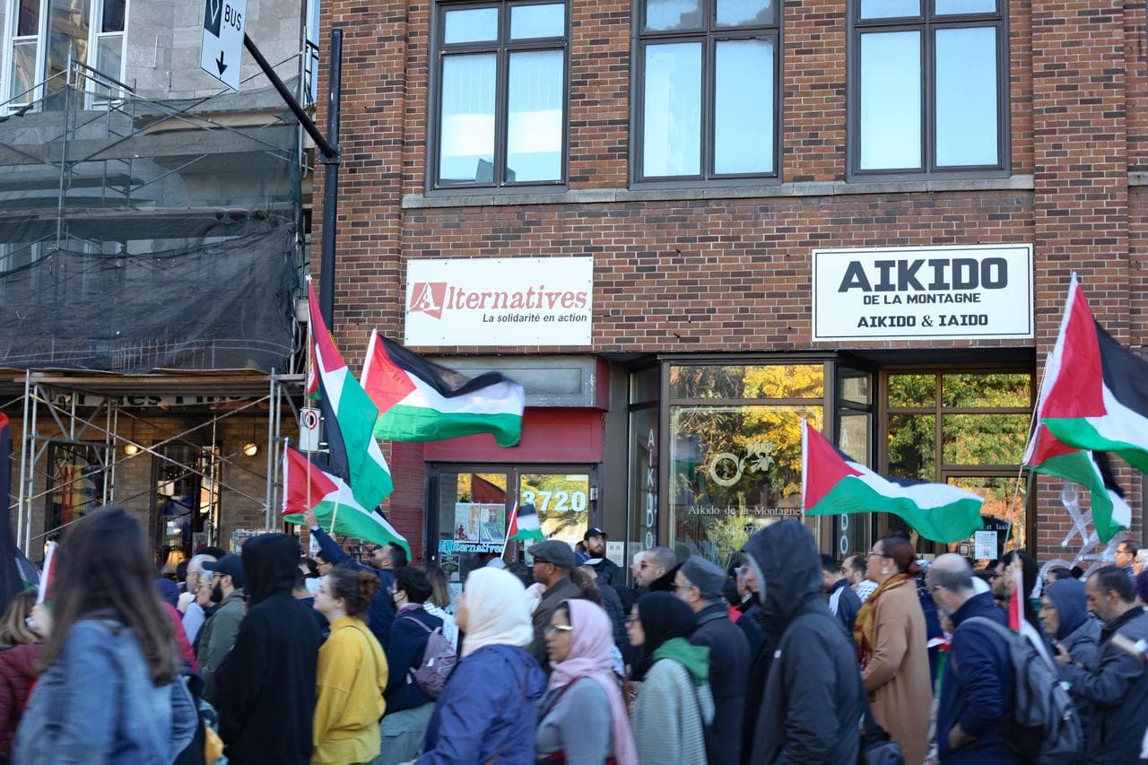A march for Palestine in Montreal, October 2023