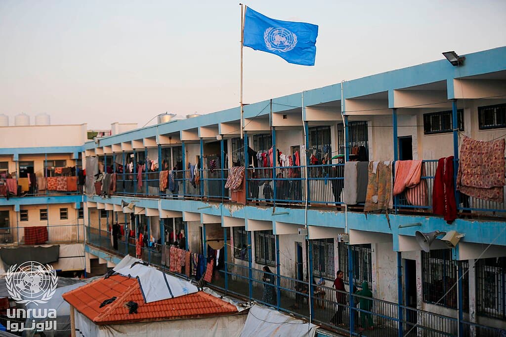 An UNRWA school sheltering families in Deir al-Balah