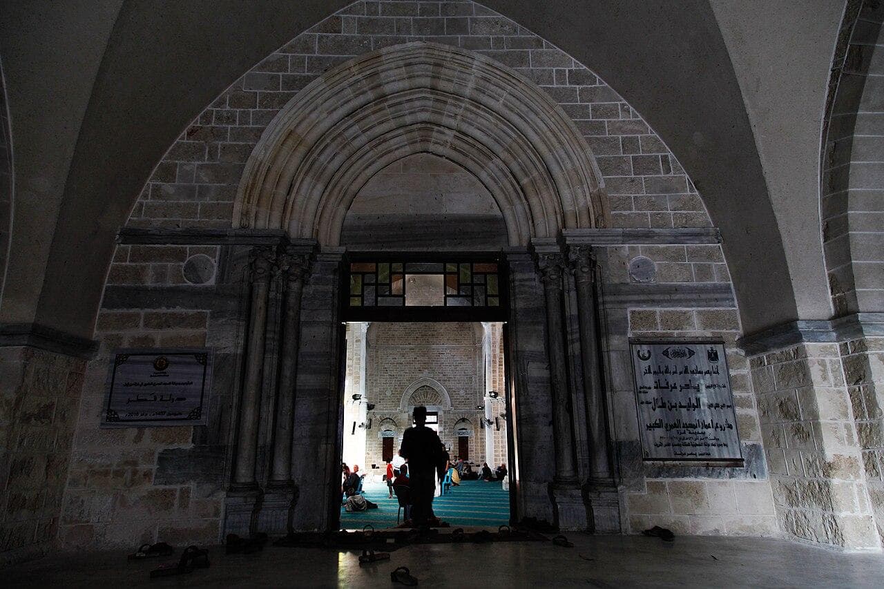 The western gate of the Great Omari Mosque, Gaza