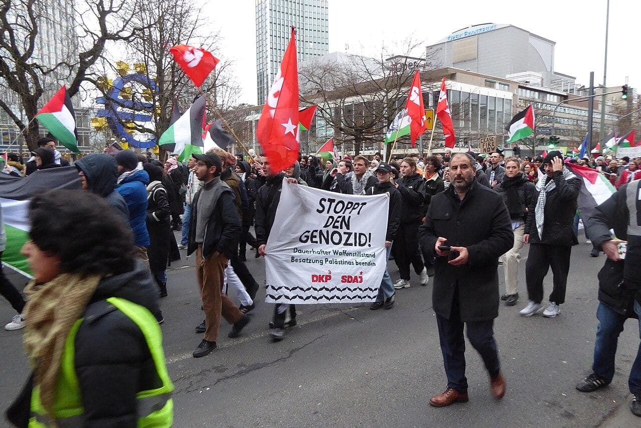 A demonstration against the war on Gaza in Frankfurt, February 2024