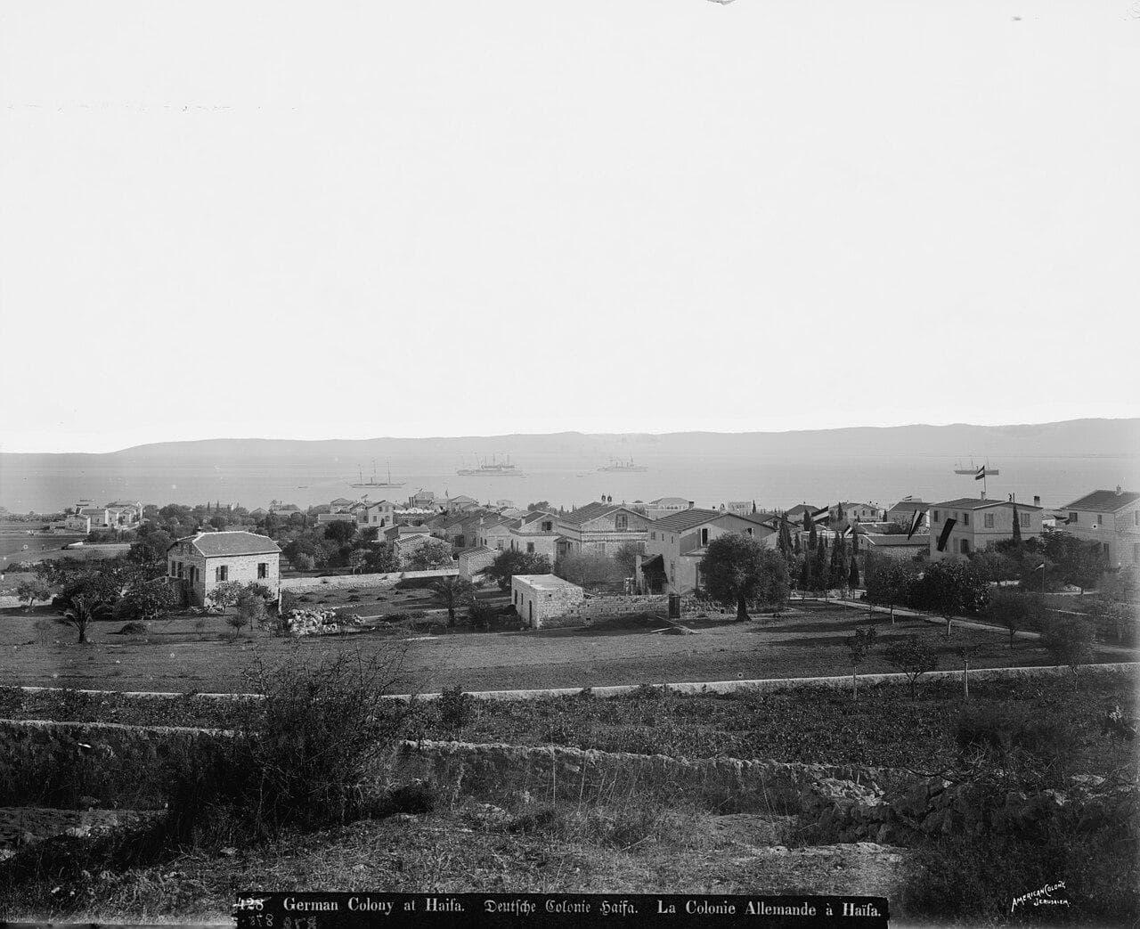 Haifa's German Colony below Mount Carmel, early 1900s