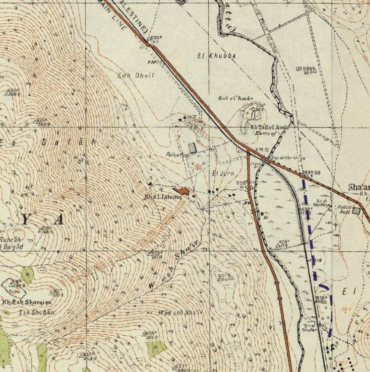 al-Jalama on a map of the 1940s
