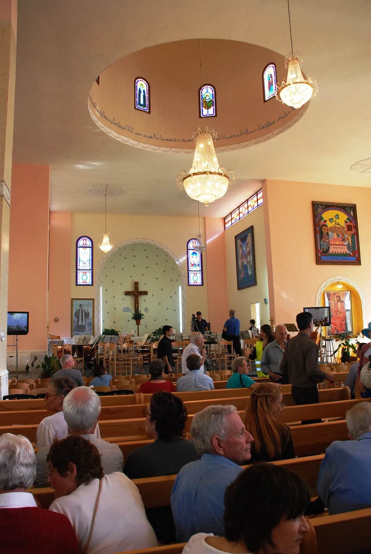 Inside the church in Jish