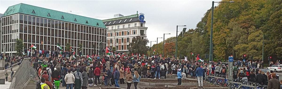 A demonstration in solidarity with Gaza, Oslo, October 2023